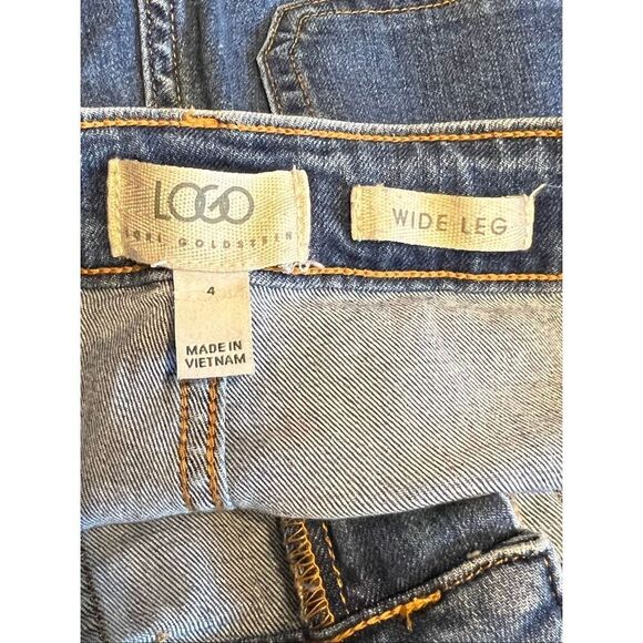 Logo by Lori Goldstein wide leg high waisted woman’s 4 indigo denim jeans qvc - Picture 9 of 10